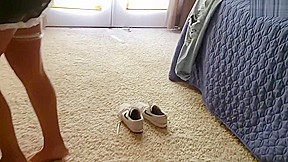 Little Asian Maid Gets Stuck Under Bed