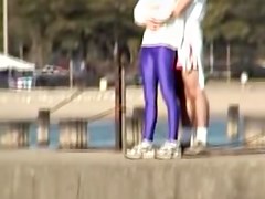 Long legged candid babe on cam on the quay 03zn