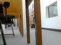 Lovely goddess flashes her private parts in the college library
