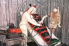 Masked Man Is Completely Submitted By 2 Woman
