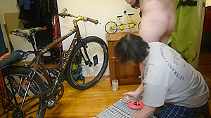 Mature BBW Slut Blows and Rims Bike Guy