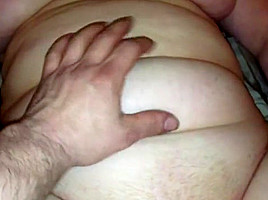 Milf Red Head pussy, belly play Lies on her back