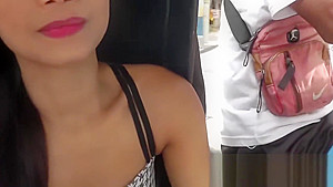 Model like asian is picked up and taken to a hotel room