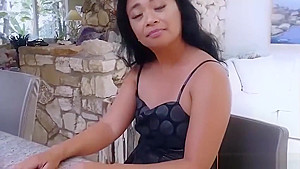 My brunette stepmom is a spicy one and she loves sex