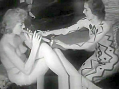 Naked Body Paint and Hairy Cunt Dancing (1940s Vintage)