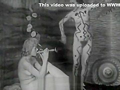 Naked Body Paint and Hairy Cunt Dancing (1940s Vintage)