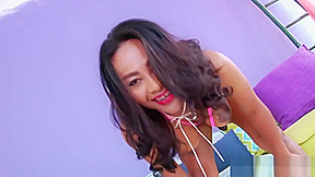 Natural busty MTF Jasmine playing with her big dick