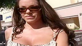 Naughty brunette can't wait to go home with stud so they can fuck