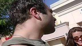 Naughty brunette can't wait to go home with stud so they can fuck