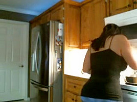 Nina shows off her fat ass