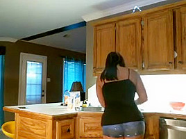 Nina shows off her fat ass