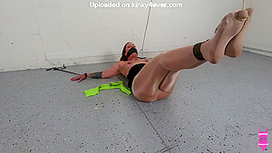 Nipple Clamps Predicament Bondage Scene With Leggy teen 18+