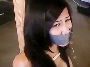 Nude asian poletied