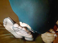 Nylon Foot Worship And Cumshot By My Foot Slave