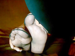 Nylon Foot Worship And Cumshot By My Foot Slave