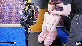Oral slave gagging on her masters dick