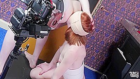 Oral slave gagging on her masters dick