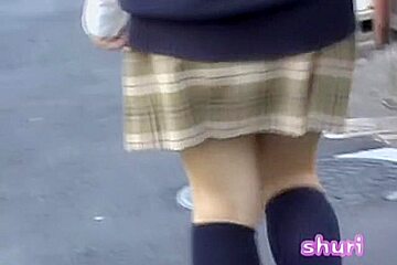 Oriental bimbos experiencing sharking attack after leaving her workplace