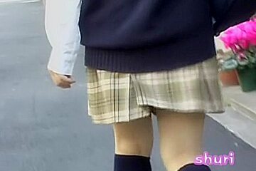 Oriental bimbos experiencing sharking attack after leaving her workplace
