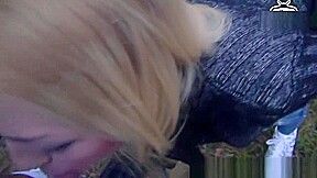 Outdoor Anal In Standing With German Blonde Amateur teen 18+ In Forest Pov