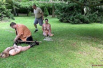 Outdoor Breast Bondage