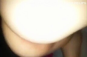 POV - Gf sucks an enormous Cock and gets her pussy jizzed!