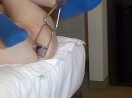 PR spreader in her anus and assfucked