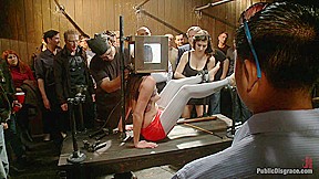 Pain slut surrenders to public ass pounding