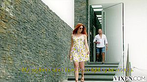 Perfect Redhead Is Seduced On Vacation By A Couple With Angelika Grays And Red Fox