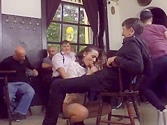 Petite Euro brunette teen 18+ fucked in public
