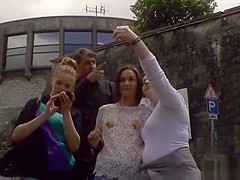 Petite Euro brunette teen 18+ fucked in public