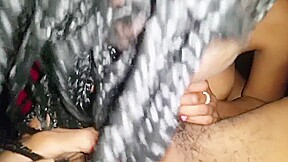 Petite black girl throats dick in backseat 