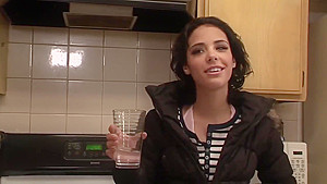 Petite brunette likes to play with a sex toy, but fucking a man feels so much better