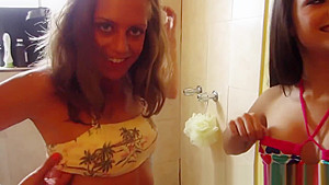 Petite teen 18+ Lacy Channing group blowjob