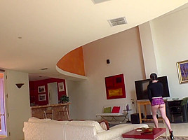 Pigtailed brunette, Rosalyn Sphinx got a huge cock up her tight ass, until she came