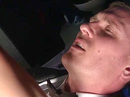 Polishing his cock on the toilet