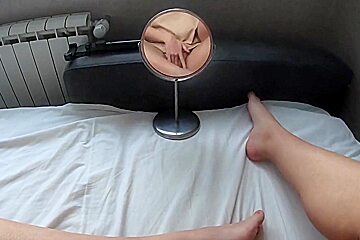 Pov Masturbation Look In Mirror - 4k Girl Fingering And Cum