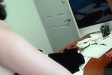 Pretty bald asian Jessi Foster is giving head