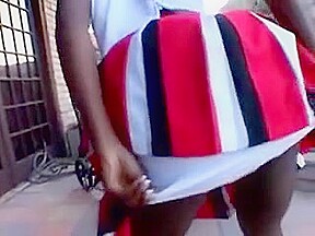 Provoking Black Cheerleader Reveals Her Hot Body And Gets Pounded Hard