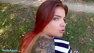 Public Agent Hot Russian Renata Fox rides a big cock