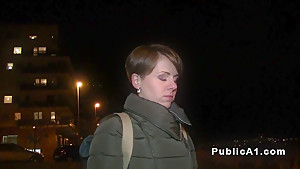 Public Czech amateur banged from behind