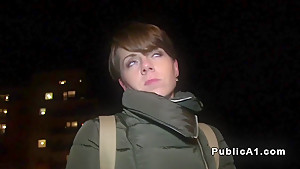 Public Czech amateur banged from behind