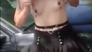 Public Nipple Clamp and Booty Flashes