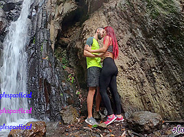 Public Sex In A Waterfall