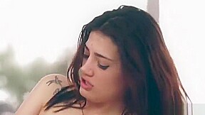 Racy teenage tart Penelope Cum having an interracial fun