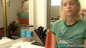 Raunchy Blond Hair Girl Lingerie Teenage