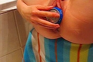 Raunchy babe used a strange toy instead of a professional dildo
