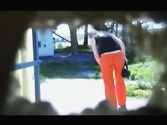 Real amateur blonde on hidden piss cam