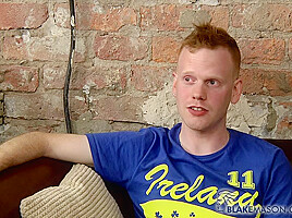 Red Head Jacks His Uncut Cock - Ashley Hayes