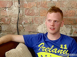 Red Head Jacks His Uncut Cock - Ashley Hayes